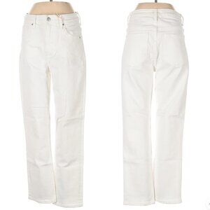 NWT Driftwood Jeans White Denim Size 25 0 High Rise Solid White Straight Leg